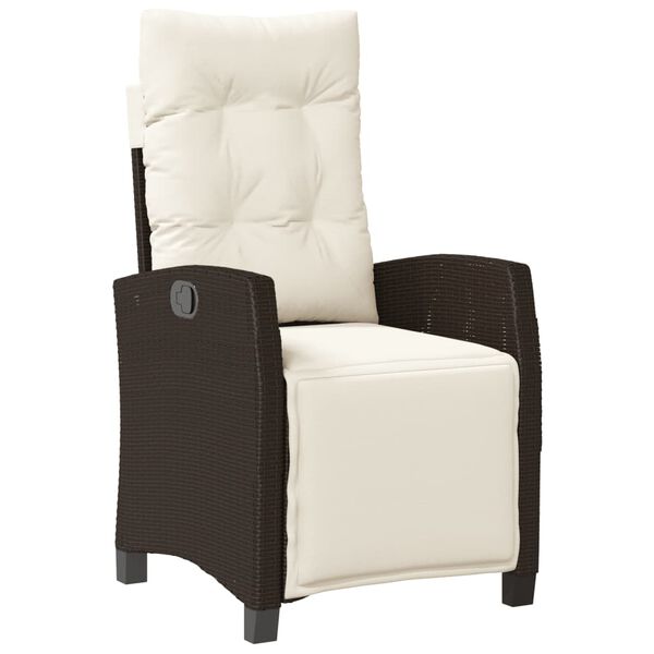 vidaXL 7-r&eacute;szes barna polyrattan kerti &eacute;tkezőgarnit&uacute;ra p&aacute;rn&aacute;val