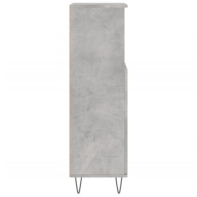 vidaXL betonszürke szerelt fa fürdőszobaszekrény 30 x 30 x 100 cm