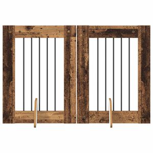 vidaXL Kutyaker&iacute;t&eacute;s &aacute;llv&aacute;nyokkal 2 pcs Antik Fa 60 x 80 cm Szerelt Fa