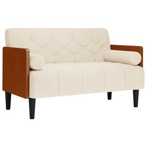 vidaXL vászonból loveseat kanapé párnákkal 110 cm