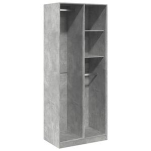 vidaXL betonsz&uuml;rke szerelt fa ruh&aacute;sszekr&eacute;ny 80 x 50 x 200 cm