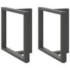 vidaXL 2 db antracitsz&uuml;rke, T-alak&uacute; ac&eacute;l &eacute;tkezőasztal l&aacute;b 70x35x(72-73) cm