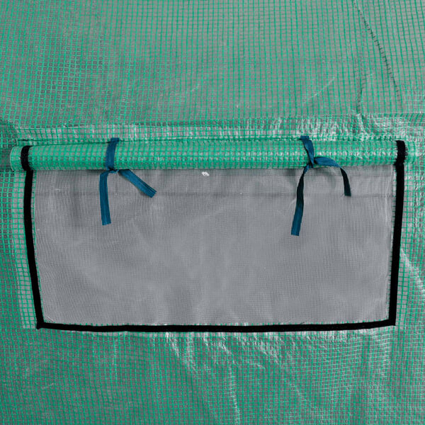 vidaXL hordozható bejárható fóliasátor melegház acél vázzal 18 m²