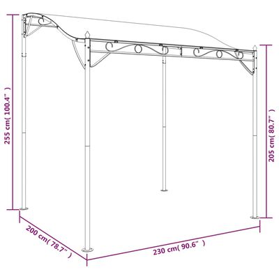 vidaXL tópszínű szövet és acél pavilon 2 x 2,3 m 180 g/m²