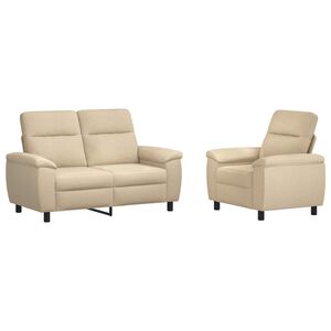 vidaXL Kanap&eacute; Szett 2 pcs Kr&eacute;msz&iacute;nű Sz&ouml;vet