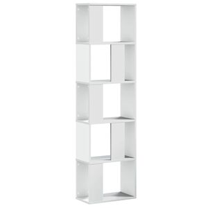 vidaXL 5 szintes feh&eacute;r szerelt fa k&ouml;nyvespolc 45 x 23,5 x 162,5 cm