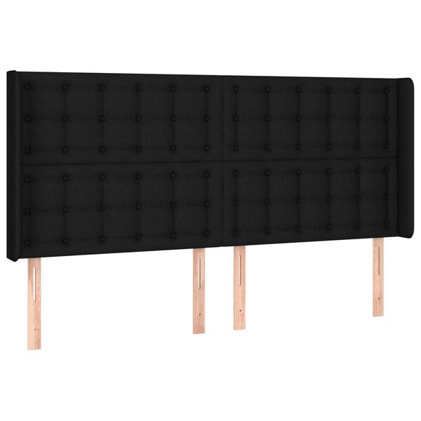 vidaXL fekete sz&ouml;vet LED-es fejt&aacute;mla 183x16x118/128 cm