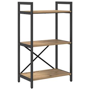 vidaXL K&ouml;nyvespolc 3 szintes 56 x 34 x 96 cm Szerelt Fa Artisan t&ouml;lgy