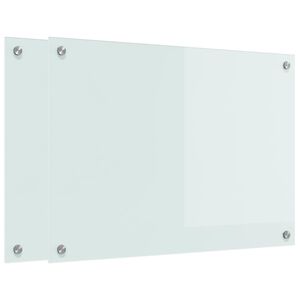 vidaXL Konyhai splashback 2 pcs Feh&eacute;r 70 x 50 cm edzett &uuml;veg