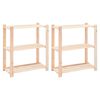 vidaXL 2 db 3-szintes t&ouml;m&ouml;r fenyőfa t&aacute;rol&oacute;polc 150 kg 80 x 38 x 90 cm