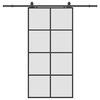 vidaXL fekete ESG &uuml;veg tol&oacute;ajt&oacute; f&eacute;mszerelv&eacute;ny-szettel 102,5x205 cm