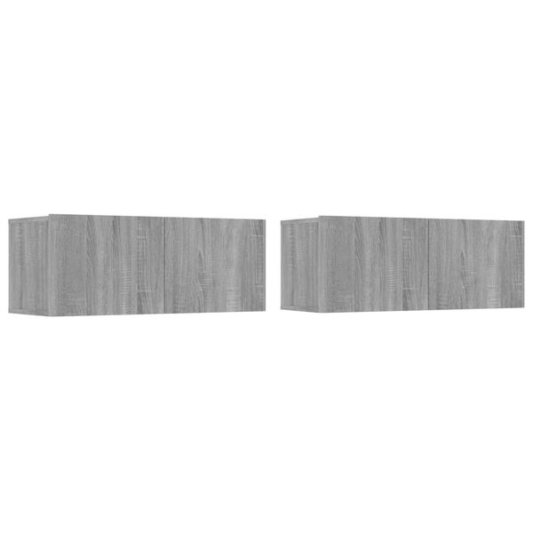 vidaXL 4 részes szürke sonoma színű szerelt fa TV-szekrényszett