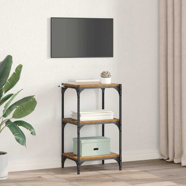 vidaXL K&ouml;nyvespolc R&eacute;gi fa 40 x 33 x 70,5 cm Műszaki fa &eacute;s vas