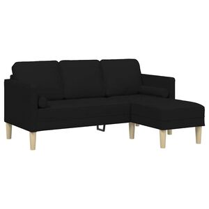 vidaXL Kanap&eacute; Szett Fekete 173 x 131 x 67 cm Poli&eacute;szter