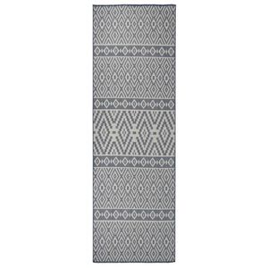 vidaXL k&eacute;k cs&iacute;kos lapos sz&ouml;v&eacute;sű k&uuml;lt&eacute;ri szőnyeg 80 x 250 cm