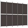 vidaXL 6 paneles barna sz&ouml;vet parav&aacute;n 300 x 220 cm
