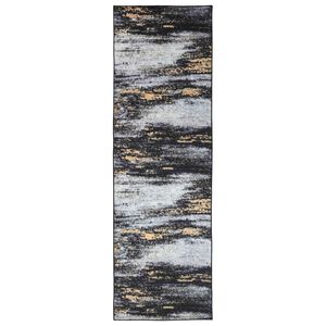 vidaXL Szőnyeg fut&oacute; LESAKA Fekete &eacute;s Arany 50 x 100 cm Gy&eacute;m&aacute;nt b&aacute;rsony