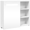 vidaXL feh&eacute;r t&uuml;kr&ouml;s f&uuml;rdőszobaszekr&eacute;ny LED-del 60 x 13 x 52 cm