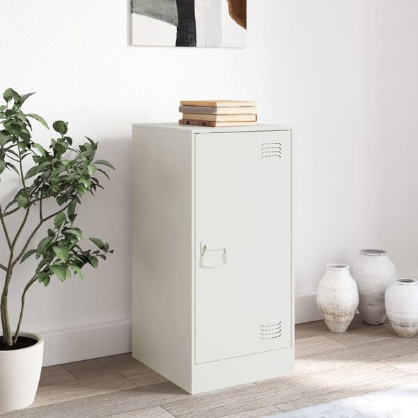 vidaXL feh&eacute;r ac&eacute;l t&aacute;lal&oacute;szekr&eacute;ny 34,5x39x73 cm