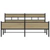 vidaXL sonoma tölgy színű fém ágykeret matrac nélkül 183 x 213 cm