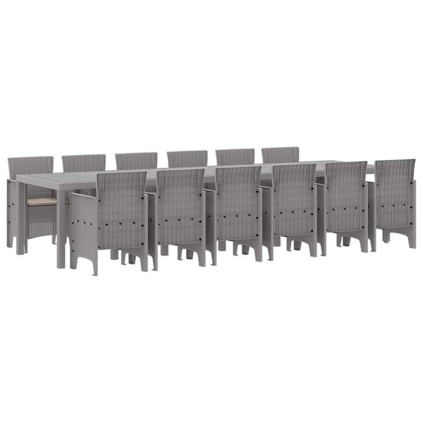 vidaXL Kert &eacute;tkező szett 13 pcs Vil&aacute;gossz&uuml;rke Polt rattan