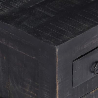 vidaXL fekete tömör mangófa dohányzóasztal 65 x 65 x 30 cm