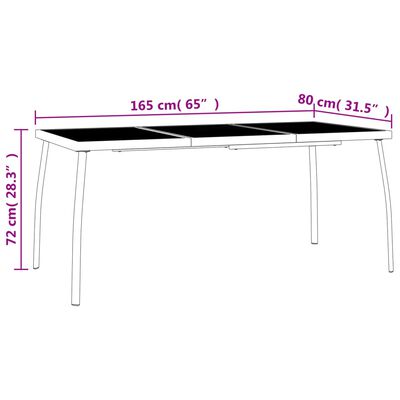 vidaXL antracitszürke acélhálós kerti asztal 165 x 80 x 72 cm