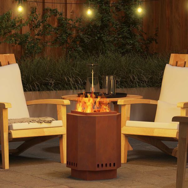 vidaXL F&uuml;stmentes Tűzhely Barna 38 x 38 x 51 cm Időj&aacute;r&aacute;s&aacute;ll&oacute; ac&eacute;l