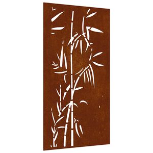 vidaXL bambuszmint&aacute;s corten ac&eacute;l kerti fald&iacute;sz 105 x 55 cm