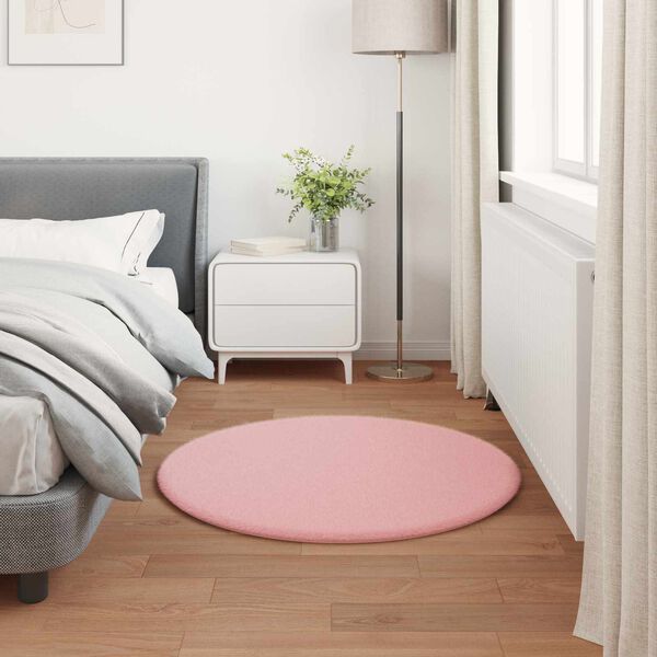 vidaXL Cs&uacute;sz&aacute;sg&aacute;tl&oacute; Műny&uacute;l Szőnyeg Olite R&oacute;zsasz&iacute;n &Oslash; 100 cm Poli&eacute;szter