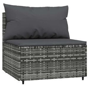 vidaXL sz&uuml;rke polyrattan kerti k&ouml;z&eacute;pső kanap&eacute; p&aacute;rn&aacute;val