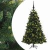 vidaXL Műkar&aacute;csonyfa g&ouml;mbbel 120 cm 150 LED Meleg feh&eacute;r PVC &eacute;s f&eacute;m