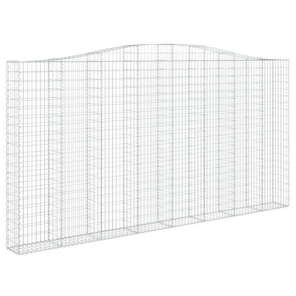 vidaXL íves horganyzott vas gabion kosár 400x30x200/220 cm
