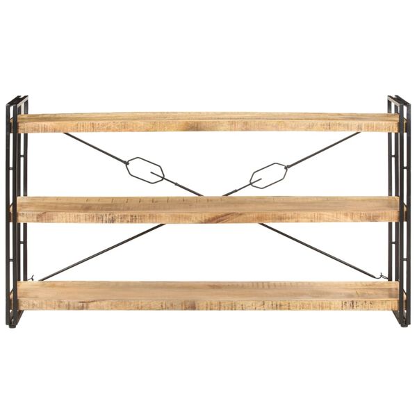 vidaXL 3 szintes tömör mangófa könyvespolc 140 x 30 x 80 cm