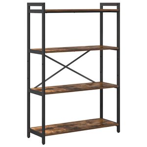 vidaXL K&ouml;nyvespolc 80 x 30 x 120 cm Szerelt Fa F&uuml;st&ouml;lt t&ouml;lgy