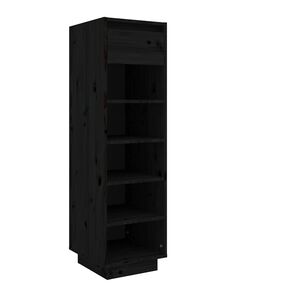 vidaXL fekete t&ouml;m&ouml;r fenyőfa cipőszekr&eacute;ny 34 x 30 x 105 cm