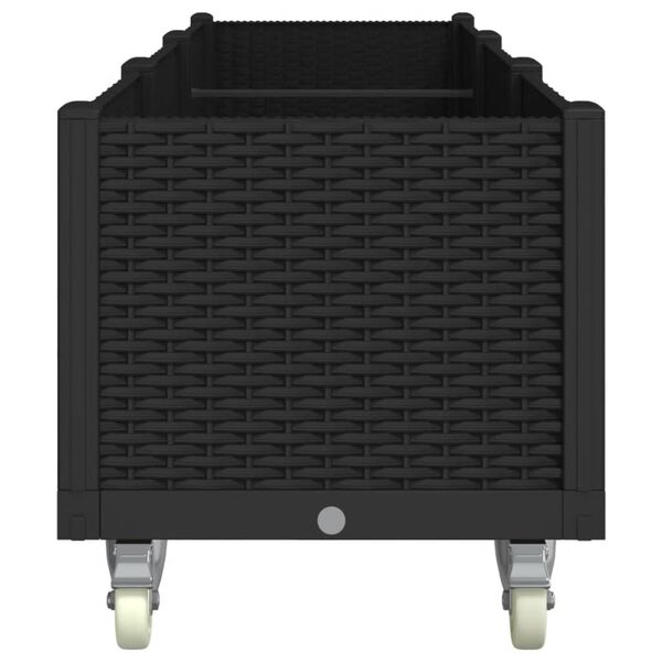 vidaXL fekete polipropil&eacute;n r&aacute;csos kerekes &uuml;ltetől&aacute;da 240 x 50 x 54 cm