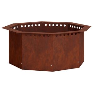vidaXL Tűzrak&oacute; Gyűrű Rozsd&aacute;s 60 x 60 x 25 cm Időj&aacute;r&aacute;s&aacute;ll&oacute; Ac&eacute;l