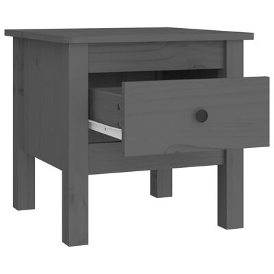 vidaXL szürke tömör fenyőfa kisasztal 40 x 40 x 39 cm