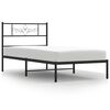 vidaXL fekete f&eacute;m &aacute;gykeret fejt&aacute;ml&aacute;val 90 x 200 cm