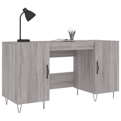 vidaXL szürke sonoma színű szerelt fa íróasztal 140x50x75 cm