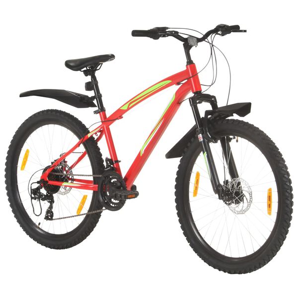 vidaXL 21 sebess&eacute;ges piros mountain bike 26 h&uuml;velykes ker&eacute;kkel 36 cm