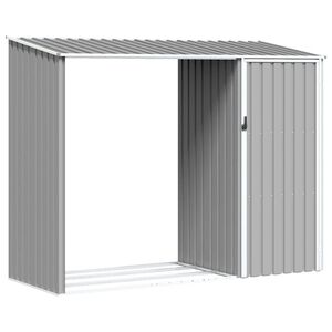vidaXL sz&uuml;rke horganyzott ac&eacute;l kerti tűzifat&aacute;rol&oacute; 245 x 98 x 159 cm