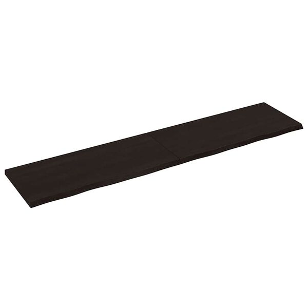 vidaXL s&ouml;t&eacute;tbarna kezelt t&ouml;m&ouml;r t&ouml;lgyfa fali polc 220 x 50 x (2-4) cm