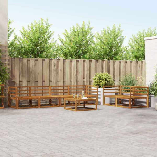 vidaXL K&uuml;lt&eacute;ri kanap&eacute; szett 7 pcs Term&eacute;szetes T&ouml;m&ouml;r Ak&aacute;cfa