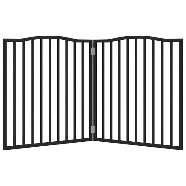 vidaXL fekete ny&aacute;rfa 2 paneles &ouml;sszecsukhat&oacute; kutyakapu 160 cm