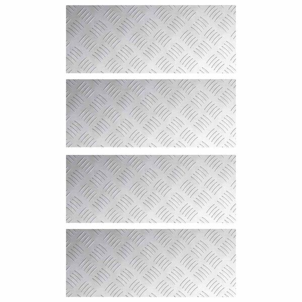 vidaXL L&eacute;pcsőfok N&eacute;gysz&ouml;gletes 4 pcs Ez&uuml;st 50 x 20 cm Alum&iacute;nium