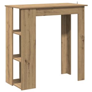vidaXL k&eacute;zműves t&ouml;lgy szerelt fa b&aacute;rasztal polccal 102x50x103,5 cm