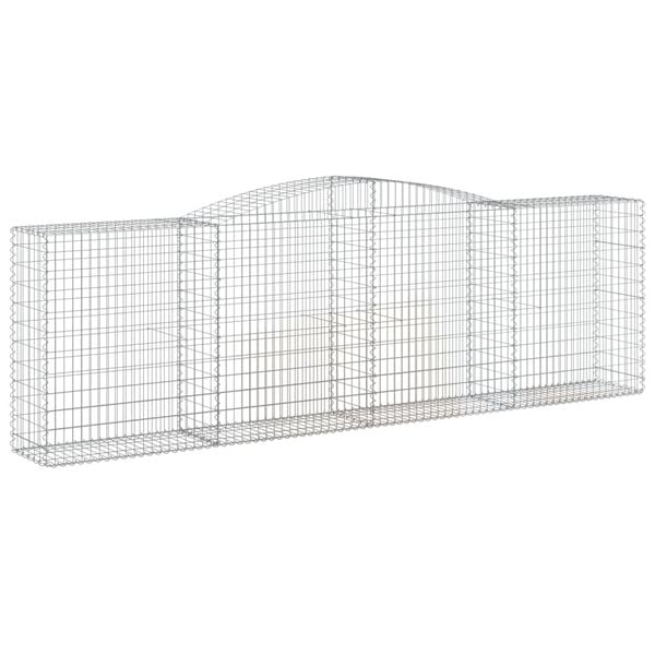 vidaXL 4 db íves horganyzott vas gabion kosár 400x50x120/140 cm