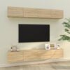 vidaXL 4 db sonoma t&ouml;lgy sz&iacute;nű fali TV-szekr&eacute;ny 100 x 30 x 30 cm